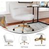 Flash Furniture Chloe Commercial Mid-Back Swivel Office Chair, Padded LeatherSoft, Adjustable Height, Ergonomic Mid-Rise Back, Armless, Wheels, White/Gold(White Leathersoft/Gold Frame)