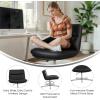 Flash Furniture Chloe Commercial Mid-Back Swivel Office Chair, Wide Design, Padded LeatherSoft, Adjustable Height, Ergonomic Mid-Rise Back, Armless, Black/Chrome(Black Leathersoft/Chrome Frame)