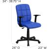 Flash Furniture Clayton Mid-Back Orange Quilted Vinyl Swivel Task Office Chair with Arms(Blue)
