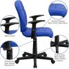 Flash Furniture Clayton Mid-Back Orange Quilted Vinyl Swivel Task Office Chair with Arms(Blue)