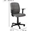 Flash Furniture Clayton Mid-Back Orange Quilted Vinyl Swivel Task Office Chair with Arms(Grey)