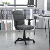 Flash Furniture Clayton Mid-Back Orange Quilted Vinyl Swivel Task Office Chair with Arms(Grey)