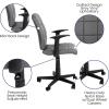 Flash Furniture Clayton Mid-Back Orange Quilted Vinyl Swivel Task Office Chair with Arms(Grey)
