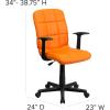 Flash Furniture Clayton Mid-Back Orange Quilted Vinyl Swivel Task Office Chair with Arms(Orange)