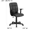 Flash Furniture Clayton Mid-Back Pink Quilted Vinyl Swivel Task Office Chair with Arms(Black)