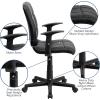 Flash Furniture Clayton Mid-Back Pink Quilted Vinyl Swivel Task Office Chair with Arms(Black)