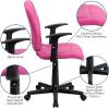 Flash Furniture Clayton Mid-Back Pink Quilted Vinyl Swivel Task Office Chair with Arms(Pink)