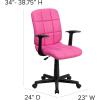 Flash Furniture Clayton Mid-Back Pink Quilted Vinyl Swivel Task Office Chair with Arms(Pink)