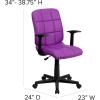 Flash Furniture Clayton Mid-Back Pink Quilted Vinyl Swivel Task Office Chair with Arms(Purple)