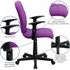 Flash Furniture Clayton Mid-Back Pink Quilted Vinyl Swivel Task Office Chair with Arms(Purple)