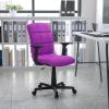 Flash Furniture Clayton Mid-Back Pink Quilted Vinyl Swivel Task Office Chair with Arms(Purple)