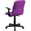 Flash Furniture Clayton Mid-Back Pink Quilted Vinyl Swivel Task Office Chair with Arms(Purple)