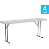 Flash Furniture Elon 4 Pack 6-Foot Granite White Plastic Folding Training Table