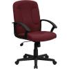 Flash Furniture Garver Mid-Back Burgundy Fabric Executive Swivel Office Chair with Nylon Arms