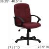 Flash Furniture Garver Mid-Back Burgundy Fabric Executive Swivel Office Chair with Nylon Arms