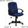 Flash Furniture Garver Mid-Back Navy Fabric Executive Swivel Office Chair with Nylon Arms