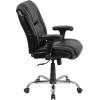 Flash Furniture HERCULES Series Big & Tall 400 lb. Rated Black LeatherSoft Ergonomic Task Office Chair with Chrome Base and Adjustable Arms