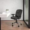 Flash Furniture HERCULES Series Big & Tall 400 lb. Rated Black LeatherSoft Ergonomic Task Office Chair with Chrome Base and Adjustable Arms
