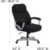Flash Furniture HERCULES Series Big & Tall 500 lb. Rated Black LeatherSoft Executive Swivel Ergonomic Office Chair with Arms(Black Fabric)