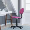 Flash Furniture Harry Low Back Swivel Task Office Chair – Adjustable Light Orange Student Chair with Padded Mesh Seat & Back – Homeschool Study Chair(Dark Pink)