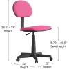 Flash Furniture Harry Low Back Swivel Task Office Chair – Adjustable Light Orange Student Chair with Padded Mesh Seat & Back – Homeschool Study Chair(Dark Pink)