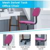 Flash Furniture Harry Low Back Swivel Task Office Chair – Adjustable Light Orange Student Chair with Padded Mesh Seat & Back – Homeschool Study Chair(Dark Pink)