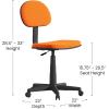 Flash Furniture Harry Low Back Swivel Task Office Chair – Adjustable Light Orange Student Chair with Padded Mesh Seat & Back – Homeschool Study Chair(Light Orange)