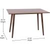 Flash Furniture Hatfield Mid-Century Modern Dining Table – Dark Walnut Engineered Wood Kitchen Table – 47 Inches – Tapered Wood Legs – Seats up to 4 Adults