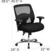Flash Furniture Hercules Series Big & Tall Swivel Office and Gaming Chair, Ergonomic Mesh Office Chair with Padded Seat and Ratchet Back, Black