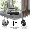 Flash Furniture Kelista Mid-Back Black Mesh Swivel Ergonomic Task Office Chair with Flip-Up Arms and Transparent Roller Wheels(Black Mesh/White Frame)