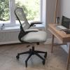 Flash Furniture Kelista Mid-Back Black Mesh Swivel Ergonomic Task Office Chair with Flip-Up Arms and Transparent Roller Wheels(Dark Gray Mesh)
