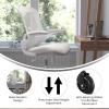 Flash Furniture Kelista Mid-Back Black Mesh Swivel Ergonomic Task Office Chair with Flip-Up Arms and Transparent Roller Wheels(Light Gray Mesh/White Frame)