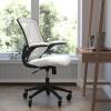 Flash Furniture Kelista Mid-Back Black Mesh Swivel Ergonomic Task Office Chair with Flip-Up Arms and Transparent Roller Wheels(White Mesh)