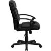 Flash Furniture Lane Mid-Back Black LeatherSoft Swivel Task Office Chair with Arms