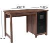 Flash Furniture New Lancaster Collection Crosscut Oak Wood Grain Finish Computer Desk with Metal Drawers