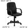 Flash Furniture Paulson Mid-Back Black Glove Vinyl Executive Swivel Office Chair with Arms