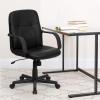 Flash Furniture Paulson Mid-Back Black Glove Vinyl Executive Swivel Office Chair with Arms