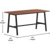 Flash Furniture Redmond Conference Table with A-Frame Base, Commercial Water and Scratch Resistant Laminate Finish, PVC Edge, Heavy Duty Steel Frame, 60×30, Gray Oak(Walnut)