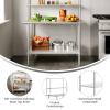 Flash Furniture Reese Prep and Work Table with NSF Certified 18 Gauge Stainless Steel Top Shelf and Double Overshelves with Galvanized Steel Undershelf, 30″ x 48″(30″ x 48″)