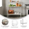 Flash Furniture Reese Prep and Work Table with NSF Certified 18 Gauge Stainless Steel Top Shelf and Double Overshelves with Galvanized Steel Undershelf, 30″ x 48″(24″ x 48″)
