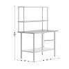 Flash Furniture Reese Prep and Work Table with NSF Certified 18 Gauge Stainless Steel Top Shelf and Double Overshelves with Galvanized Steel Undershelf, 30″ x 48″(30″ x 48″)