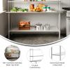 Flash Furniture Reese Prep and Work Table with NSF Certified 18 Gauge Stainless Steel Top Shelf and Double Overshelves with Galvanized Steel Undershelf, 30″ x 48″(24″ x 72″)