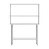 Flash Furniture Reese Prep and Work Table with NSF Certified 18 Gauge Stainless Steel Top Shelf and Double Overshelves with Galvanized Steel Undershelf, 30″ x 48″(30″ x 48″)