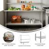 Flash Furniture Reese Prep and Work Table with NSF Certified 18 Gauge Stainless Steel Top Shelf and Double Overshelves with Galvanized Steel Undershelf, 30″ x 48″(30″ x 72″)