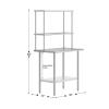 Flash Furniture Reese Prep and Work Table with NSF Certified 18 Gauge Stainless Steel Top Shelf and Double Overshelves with Galvanized Steel Undershelf, 30″ x 48″(24″ x 36″)