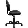 Flash Furniture Ronald Mid-Back Black LeatherSoft Swivel Ergonomic Task Office Chair with Back Depth Adjustment