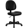 Flash Furniture Ronald Mid-Back Black LeatherSoft Swivel Ergonomic Task Office Chair with Back Depth Adjustment