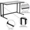Flash Furniture Singleton Glass Desk with Black Pedestal Metal Frame