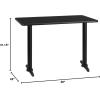 Flash Furniture Stiles 30” x 42” Rectangular Black Laminate Table Top with 5” x 22” Table Height Bases(Black)