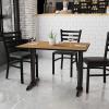 Flash Furniture Stiles 30” x 42” Rectangular Black Laminate Table Top with 5” x 22” Table Height Bases(Walnut)